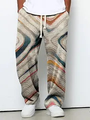 Men's Geometry Color Splicing Gradient Print Casual Suit Pants