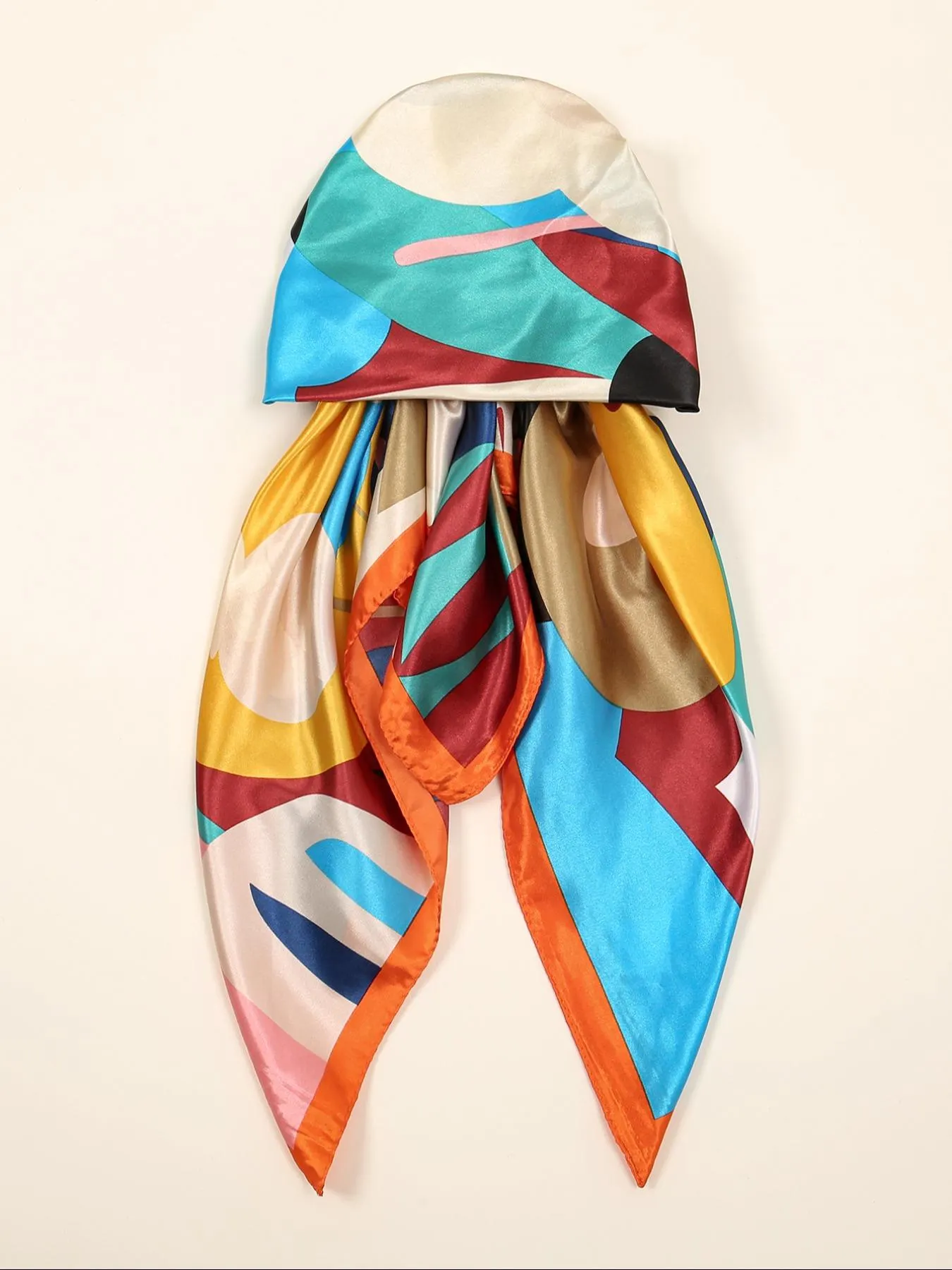 Women's Square Hijab Scarf, Color Block Print Turban, Chemotherapy Sleep Cap, Elastic Head Wrap, Daily Wear, Muslim Accessories Women's Square Hijab Scarf, Color Block Print Turban, Chemotherapy Sleep Cap, Elastic Head Wrap, Daily Wear, Muslim Accessories
