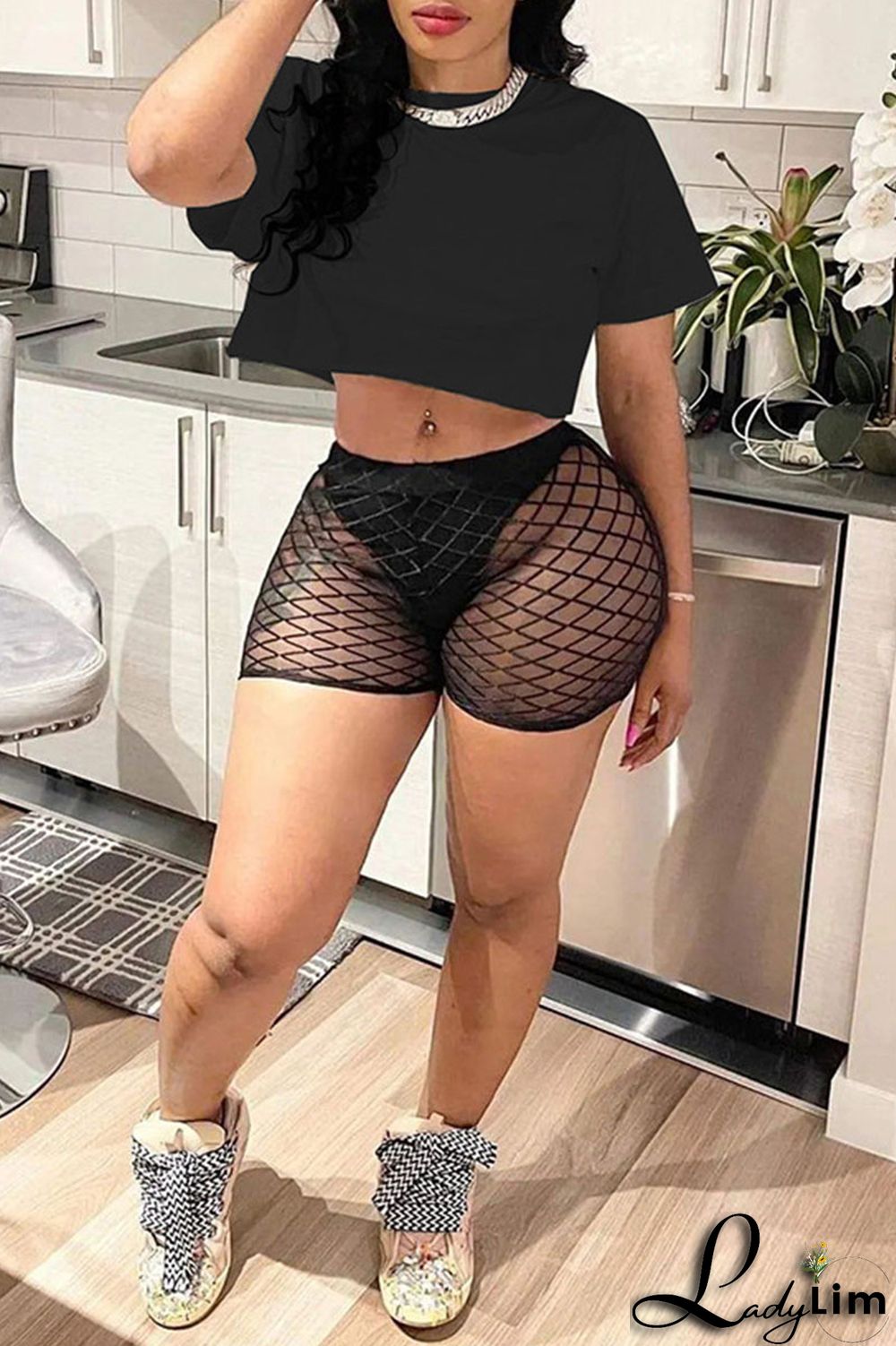 White Sexy Solid Split Joint O Neck Short Sleeve Two Pieces