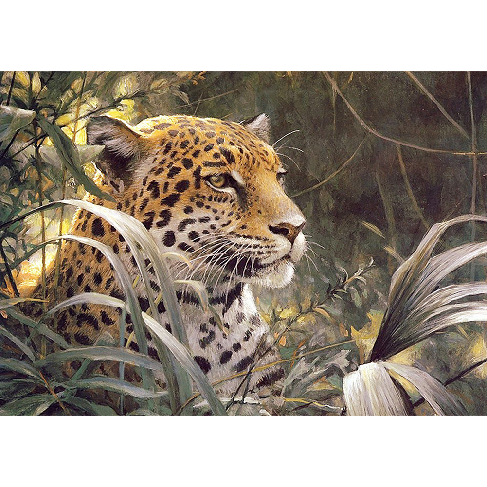 

40*30CM - Round Drill Diamond Painting - Leopard, 501 Original