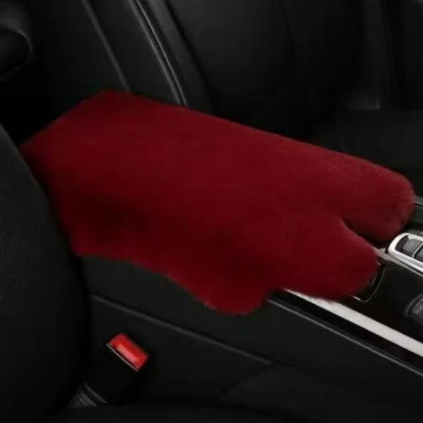 Winter Plush Car Armrest Box Mat