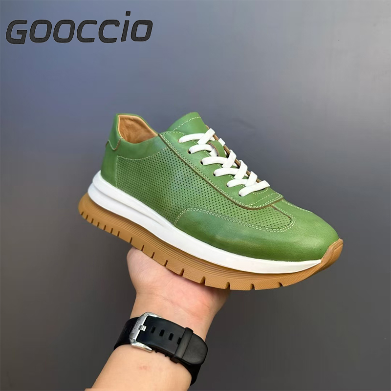 BC191 Cowhide Sneakers/Casual Shoes For Men GOOCCIO   