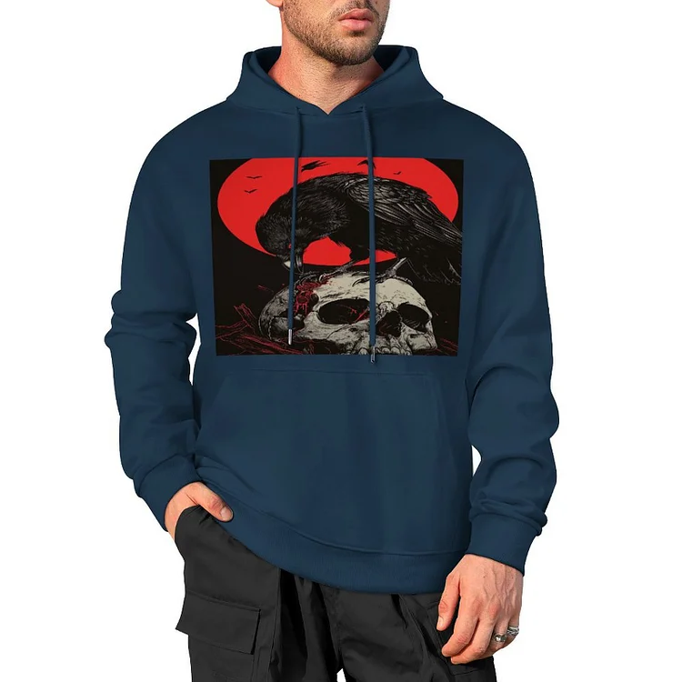 Pure Cotton Hooded Sweater RAVEN AND SKULL  customized, personalized, gift