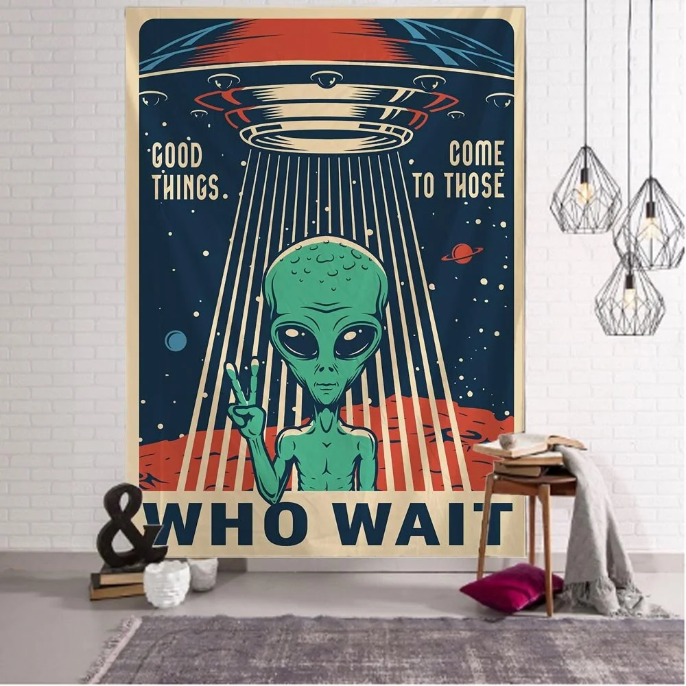 Nigikala art tapestry cartoon illustration wall hanging hippie home dorm decor cloth kawaii room decor kids room wall decor