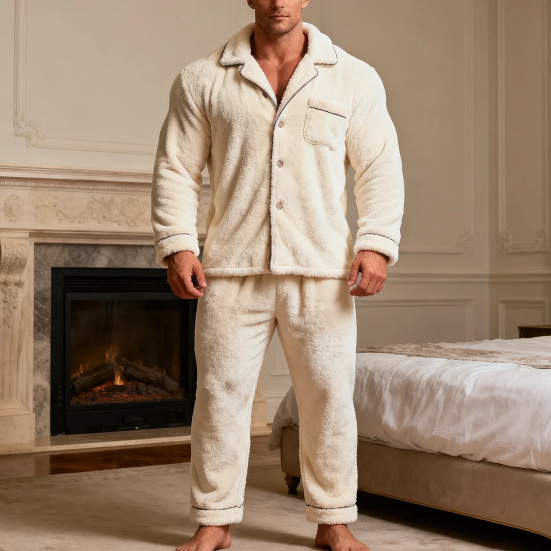 Men's Autumn/Winter Warm Christmas Daily Pajama Set-inspireuse