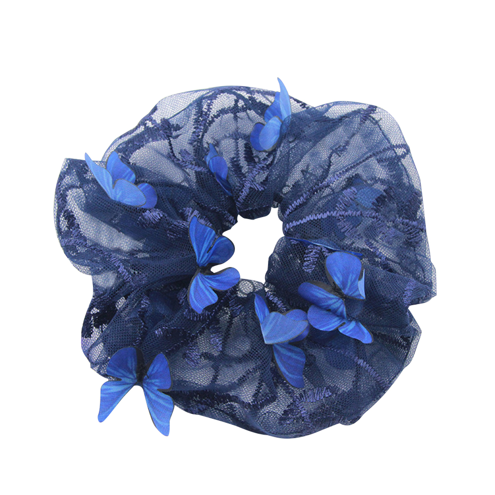 

Mesh Tie Hairband Scrunchies Women Korean Butterfly Hair Rope -Dark Blue, 501 Original