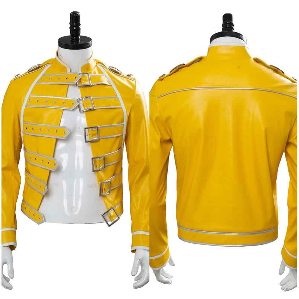 Queen Lead Vocals Freddie Mercury Yellow Jacket Costume Cosplay