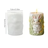 Easter Bunny Cylinder Candle Molds Cute 3D Bunny Cylinder Silicone Molds for Candles Making Aromatherapy Handmade Wax Soap