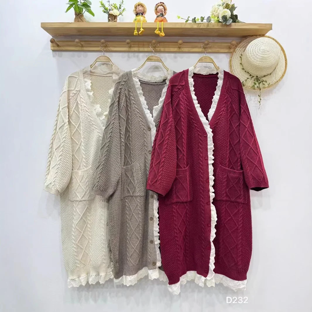 Chicfifth Sweater Women Winter Long Sleeve High Quality Autumn Vintage Top Knitted Cardigan
