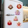 6Pcs Diamond Painting Acrylic Flower Fairy Elf Fridge Stickers