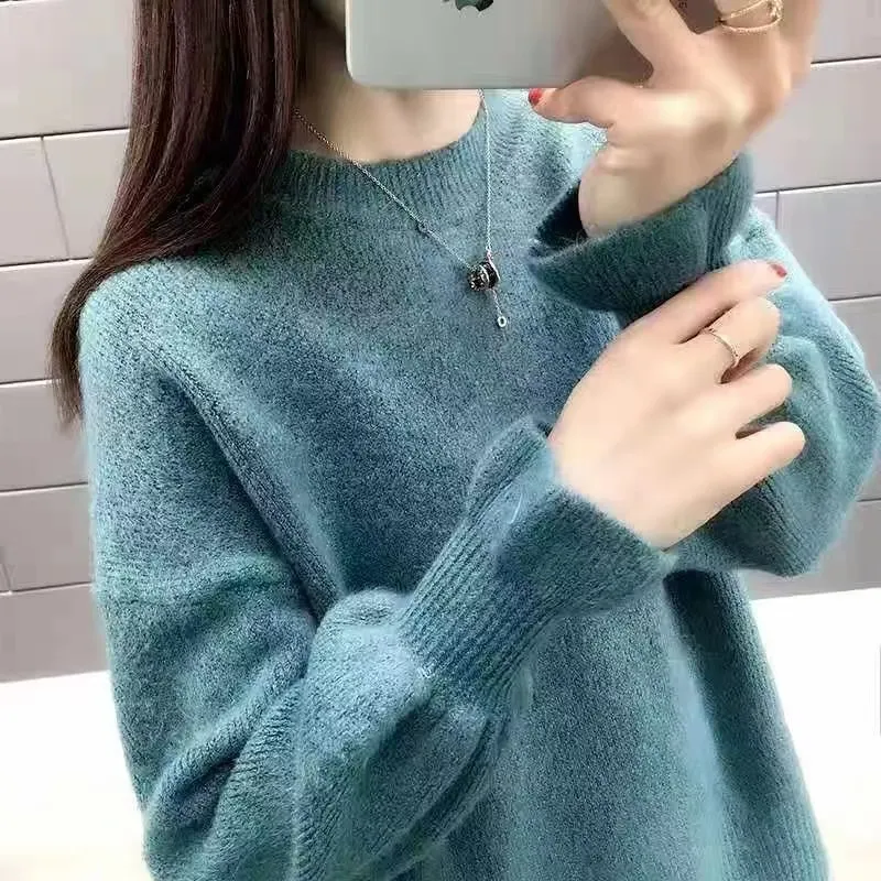 Churchf Churchf Sleeve Sweater Female Cocoon New Style Korean Version Foreign Style Versatile Languid Lazy Wind Wears Knit Bottom Unlined Upper Garment Versatile