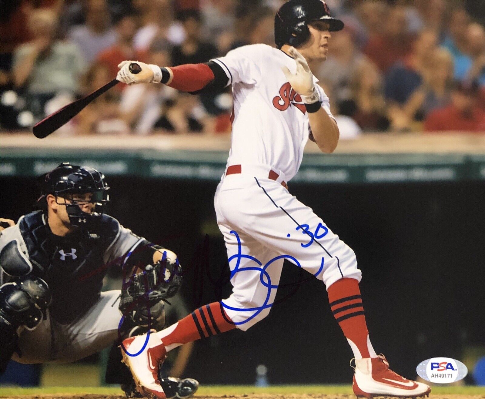 Tyler Naquin Signed Autographed Cleveland Indians 8x10 Photo Poster painting Psa/Dna