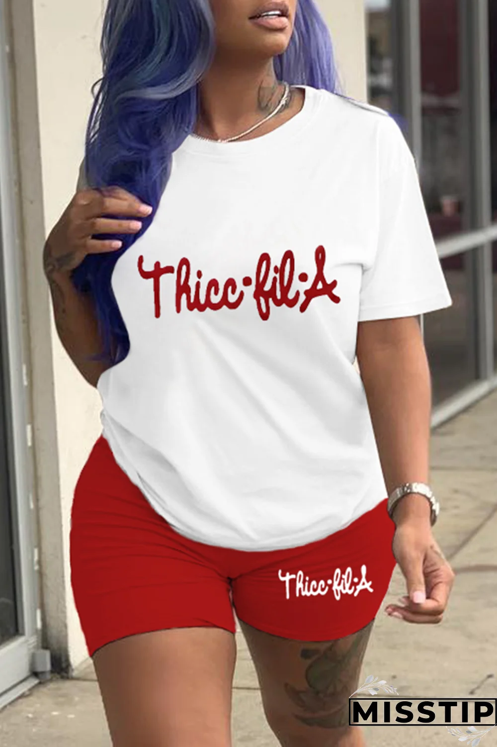 Black Gold Casual Print Patchwork O Neck Short Sleeve Two Pieces