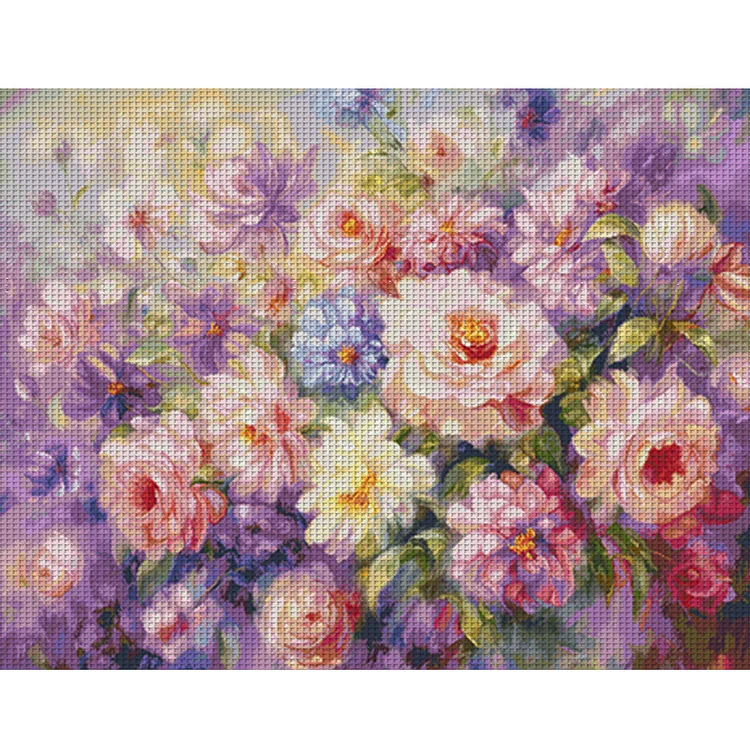 Spring Brand - A Field Of Flowers 11CT/14CT Stamped Cross Stitch 126*97CM（49.6*38.2in）