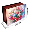 (US Local)Diamond Painting Piggy Bank Wooden Coin Bank Storage Box Kit(Tulip)