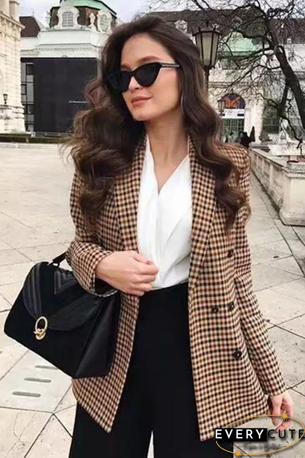 Chic Khaki Suit Blazer