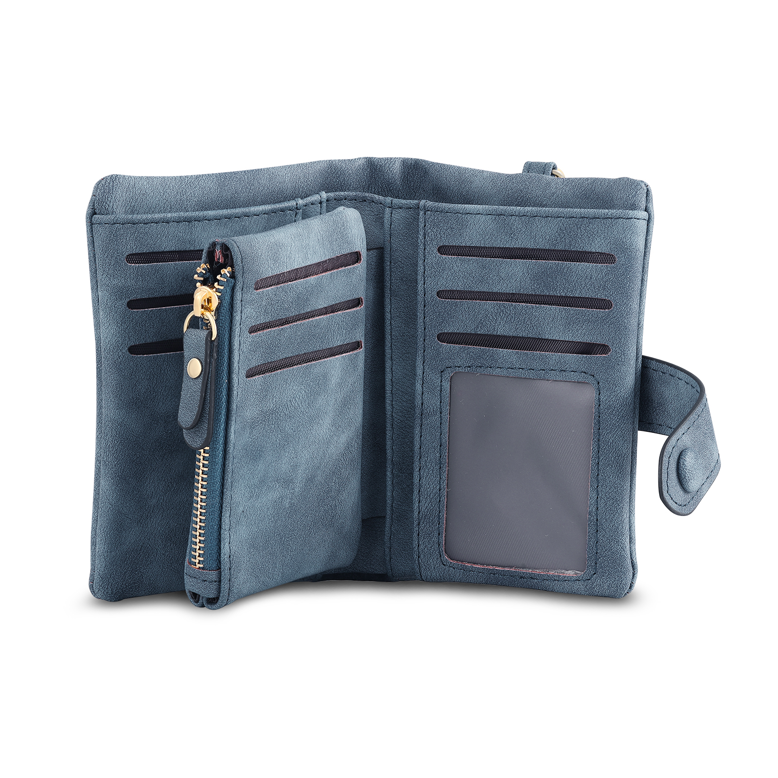 Portafoglio in PU pelle con 3 nomi & 1 testo & 1 foto personalizzati per mamma