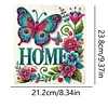 (US Local)Butterfly DIY Diamond Painting Art Hooks No Hole Punching Wall Decor Kit