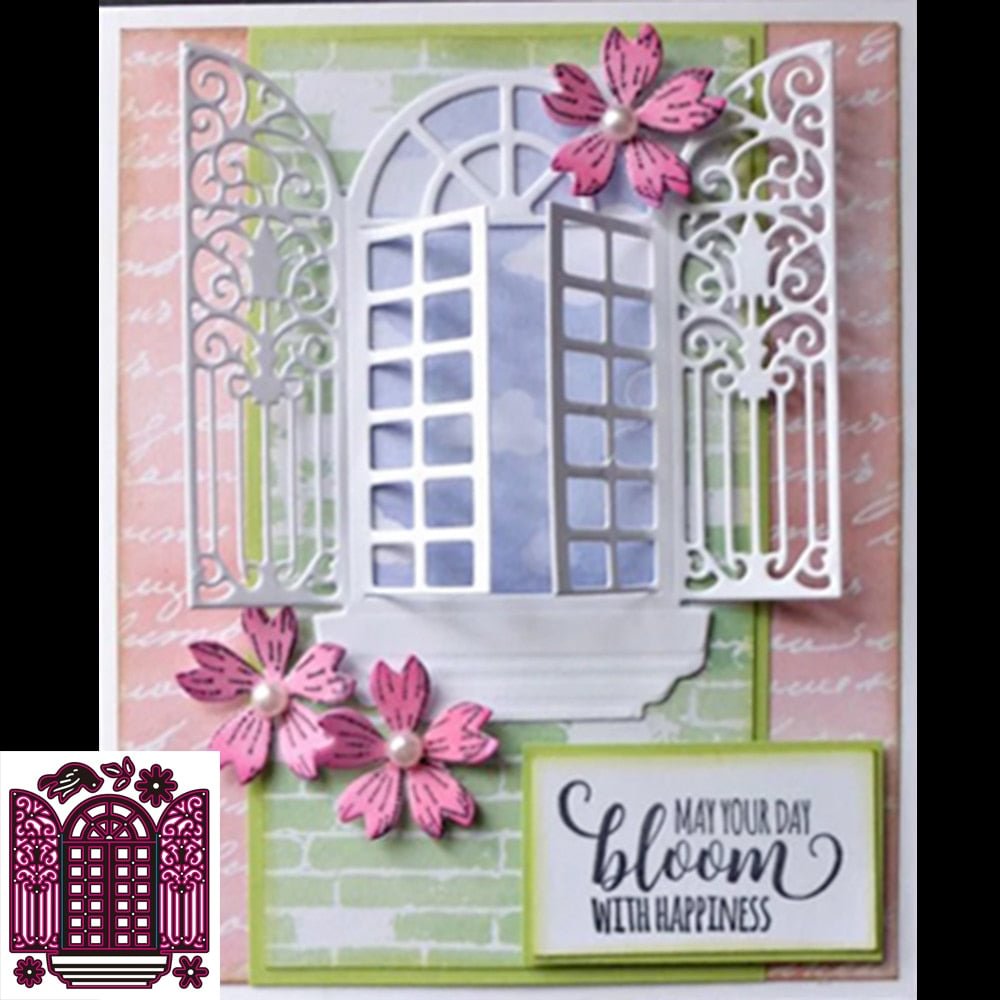 New flower switch window Metal Cutting Dies Decorative Scrapbooking Steel Craft Die Cut Embossing Paper Cards Stencils