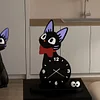 Black Cat Clock Decor - Whimsical Design - Timeless Charm
