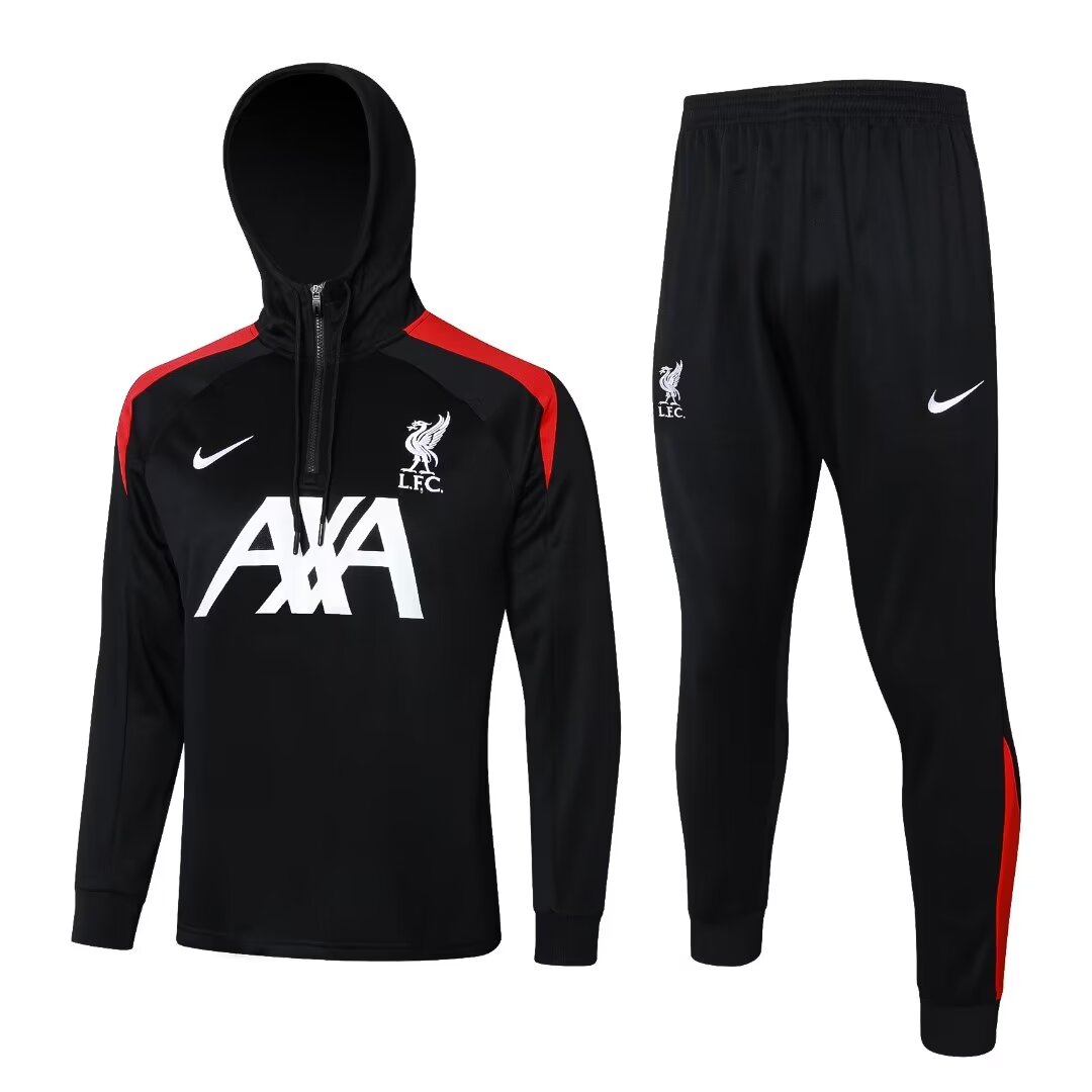 2024/2025 Liverpool Half-Pull Training Suit Black Hoodies