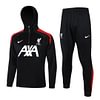 Joyfball 2024/2025 Liverpool Half-Pull Training Suit Black Hoodies