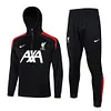 Joyfball 2024/2025 Liverpool Half-Pull Hat Style Training Suit Black Jersey 1:1 Thai Quality Set