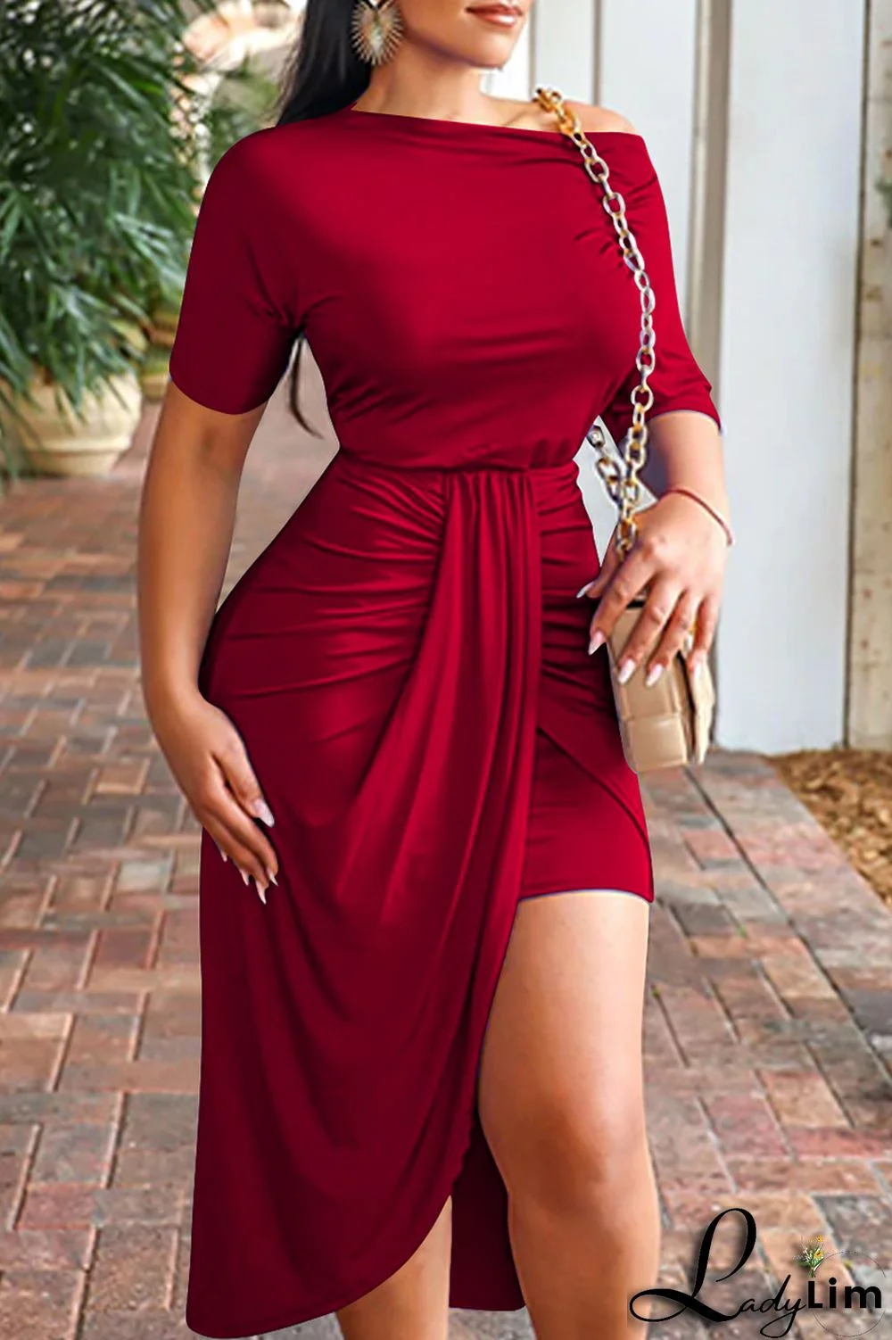 Black Fashion Casual Solid Patchwork O Neck Short Sleeve Dress