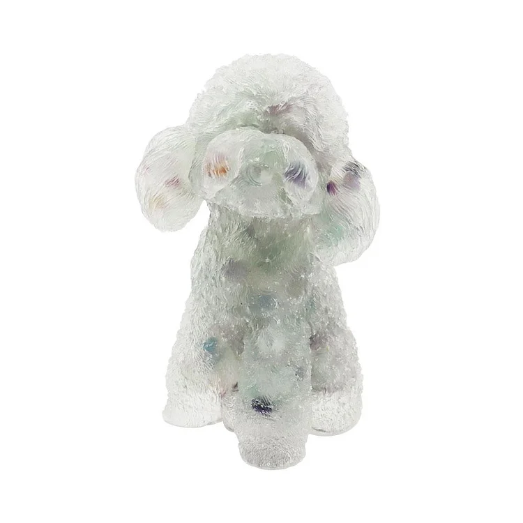 Toy Poodle Crystal Chips Resin Decoration