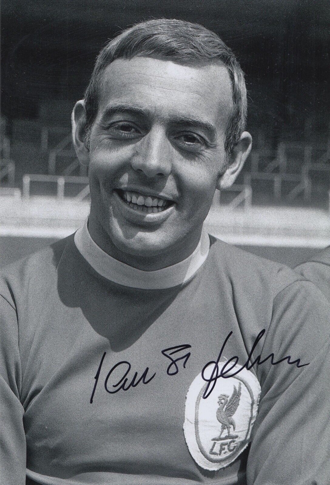 IAN ST JOHN HAND SIGNED 12X8 Photo Poster painting LIVERPOOL FOOTBALL AUTOGRAPH 2