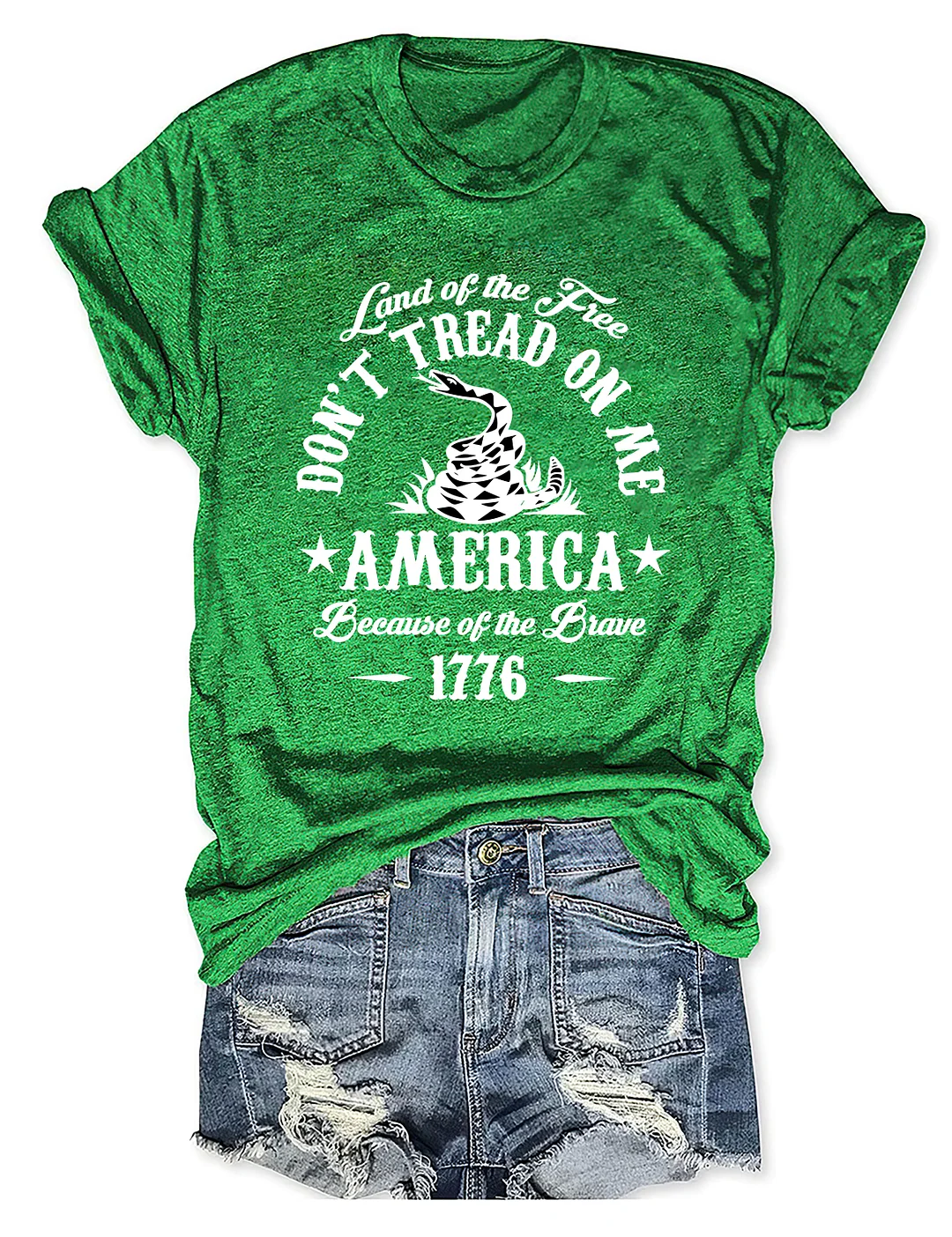 Land Of The Free Don't Tread On Me America Because Of the Brave 1776 T-shirt