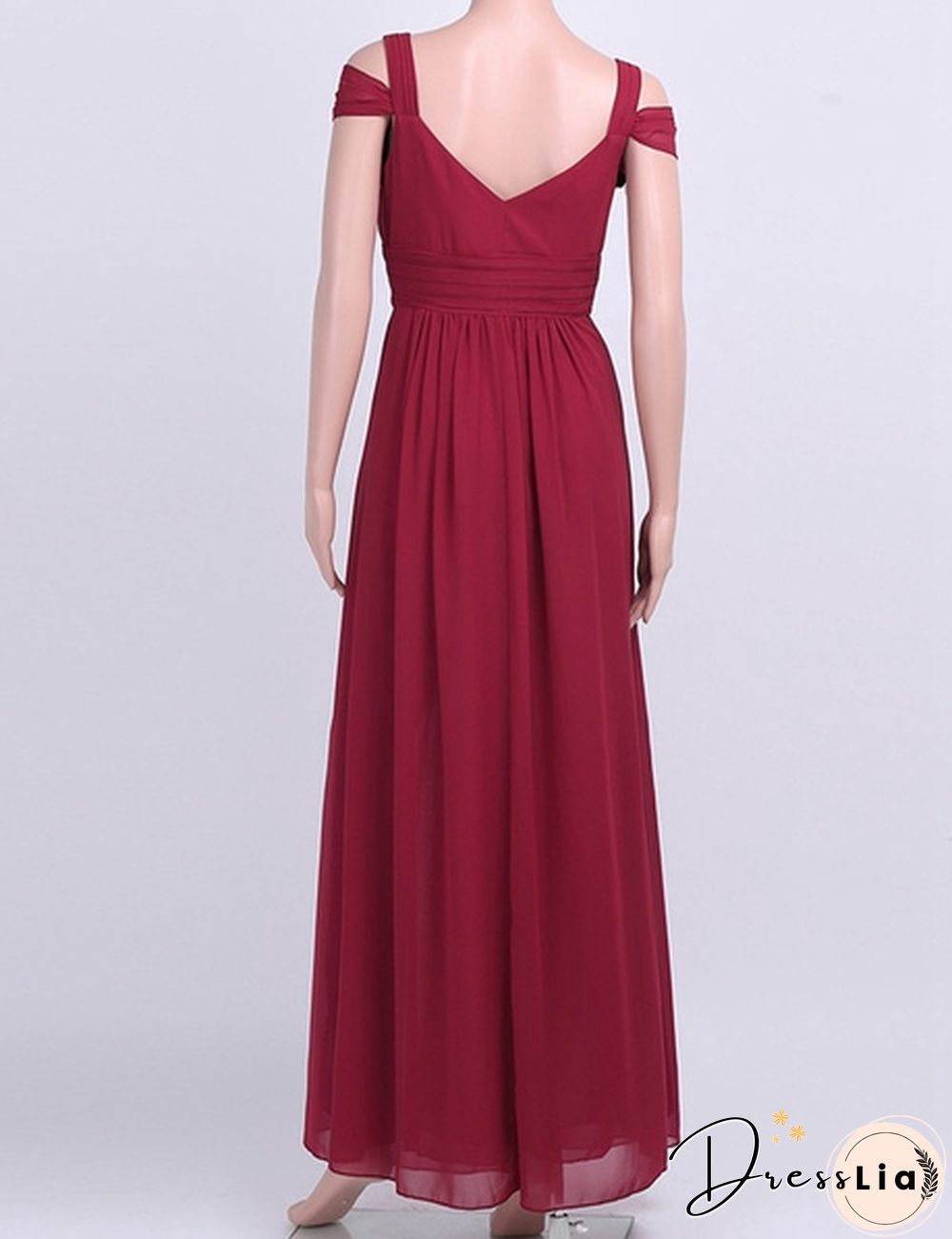 Plus Size Women's Long Cap Sleeve Bridesmaid Dresses Split Side Empire Prom Dress Floor Length