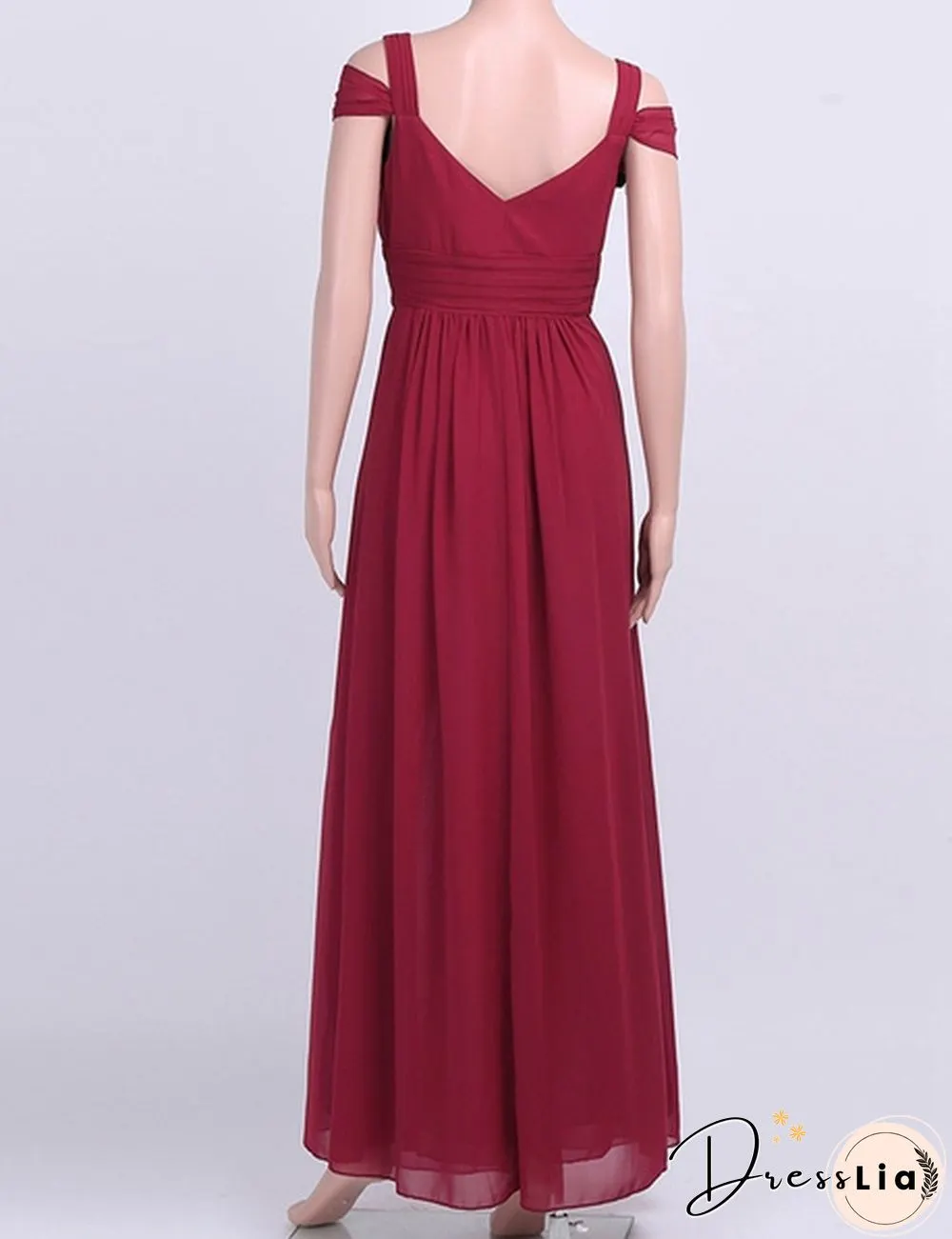 Plus Size Women's Long Cap Sleeve Bridesmaid Dresses Split Side Empire Prom Dress Floor Length