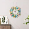 (US Only)2D Flat DIY Easter Bunny Diamond Painting Clock Pendant for Living Room Decor