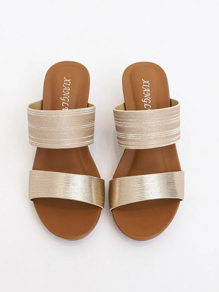 Fashion outer wear platform high heel slippers