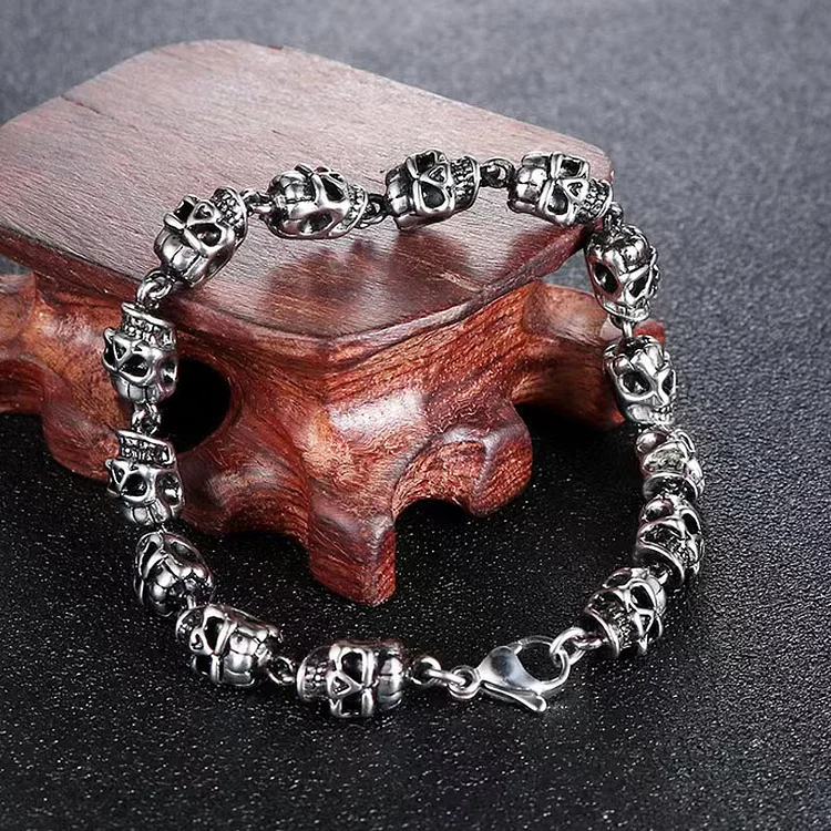 Men's Silver Skull Bracelet
