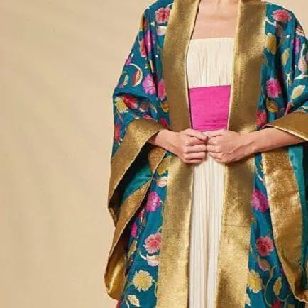 Bright Color Flower Pattern Women Baggy Abaya