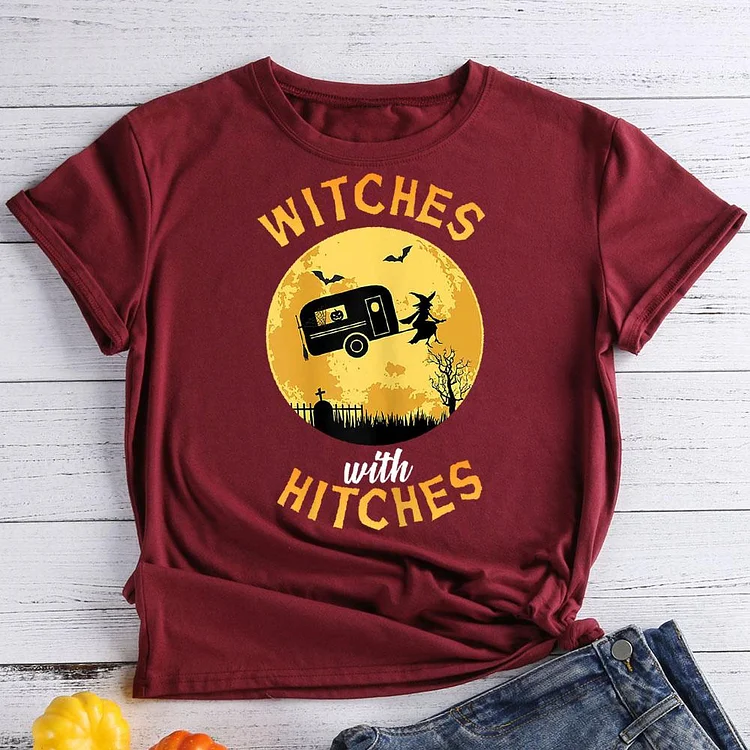 Witches with hitches Halloween T-Shirt Tee -07876