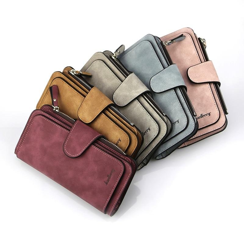 Women Leather Clutch Bag Luxury Zipper Pocket Hasp Wallet
