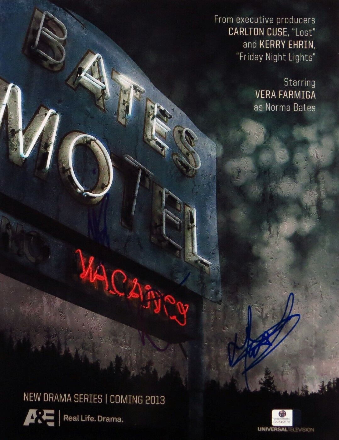 Vera Farmiga Nicola Peltz Max Theriot Signed 11X14 Photo Poster painting Bates Motel GV849578