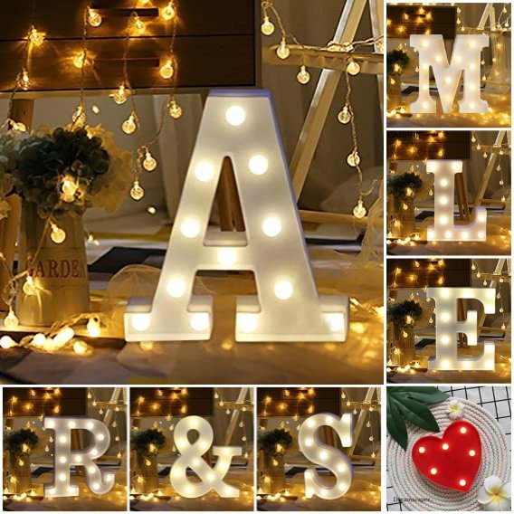 New 26 Letter Led Lights Luminous Number 0-9Lamp Wedding Birthday Christmas Decoration Decoration Battery Night Light Party Bedroom - Shop Trendy Women's Fashion | TeeYours