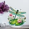 (US Only)Acrylic 2D Flat Print DIY Garden Dragonfly Diamond Art Tabletop Decorations