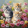 Diamond Painting-DIY Full Round Drill Flower Cats
