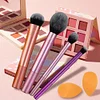 Makeup Brushes Set Cheek Color Brush Soft 4 Brush & 2 Sponges Puff Makeup Tools