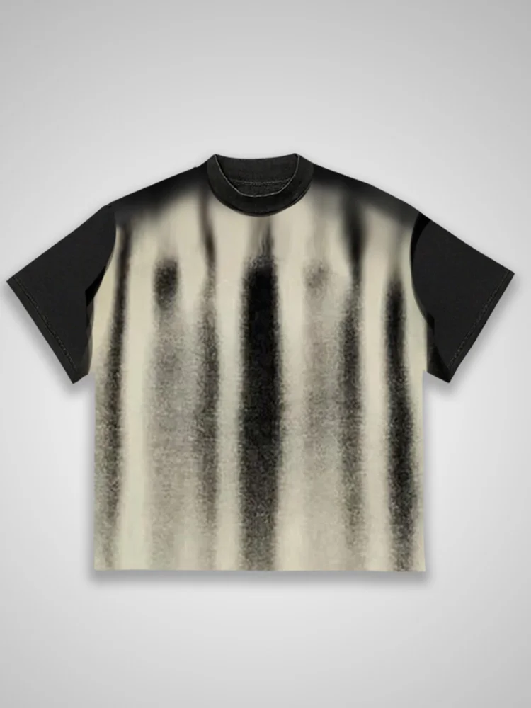Font Gradient Quicksand Pure Cotton Short Sleeved Shirt
