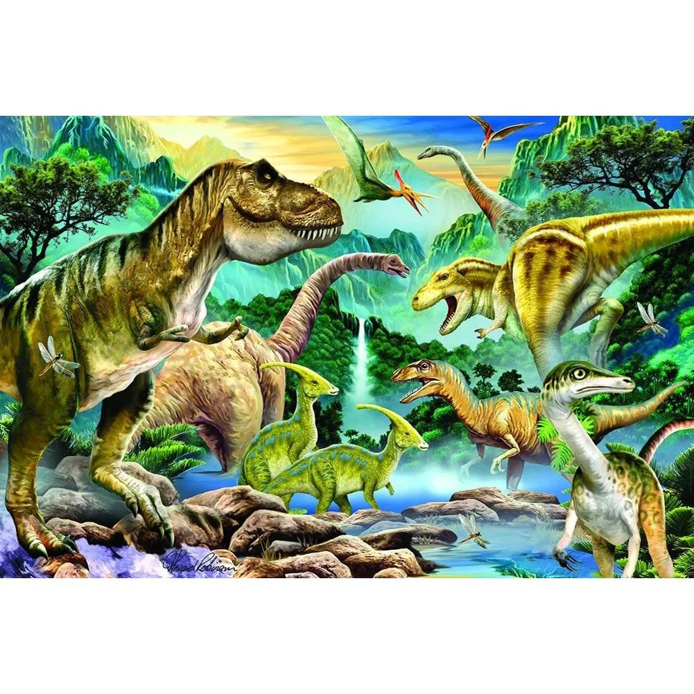 Full Round Diamond Painting Dinosaurs River (40*30cm)