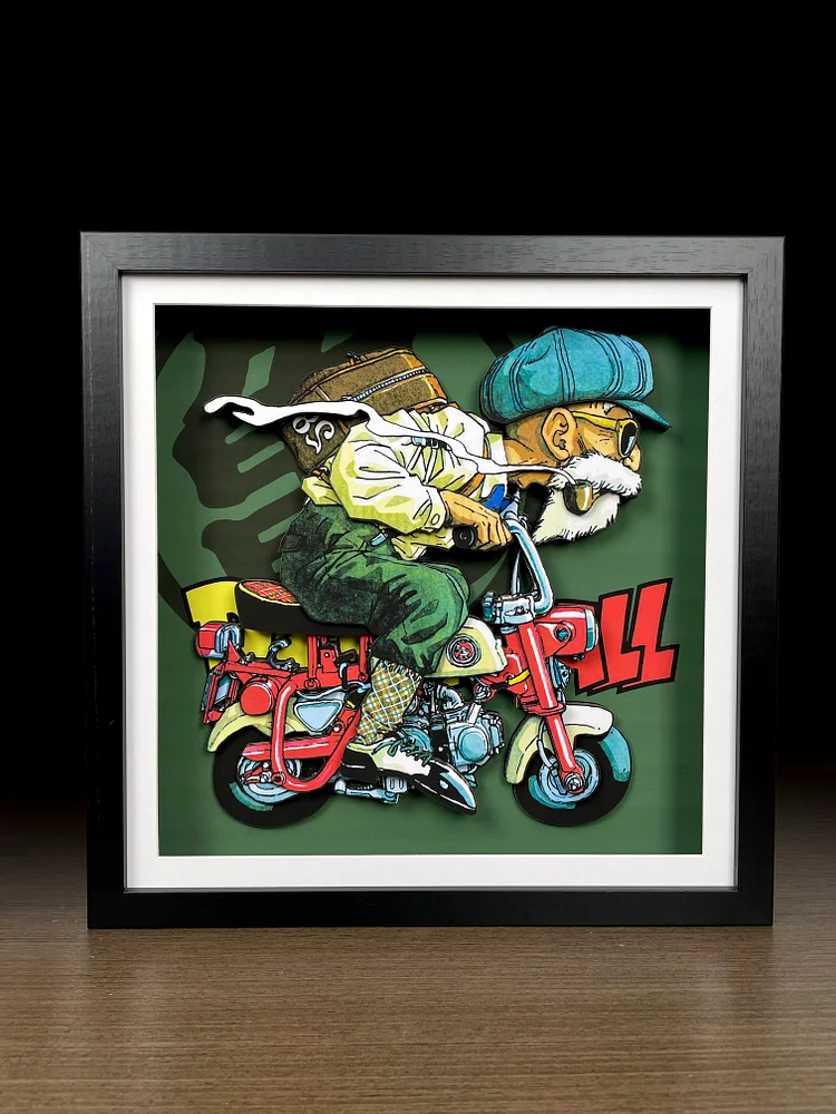 MMJ Studio - Dragon Ball - Decorative Painting of Bicycle Dragon Ball Scene-