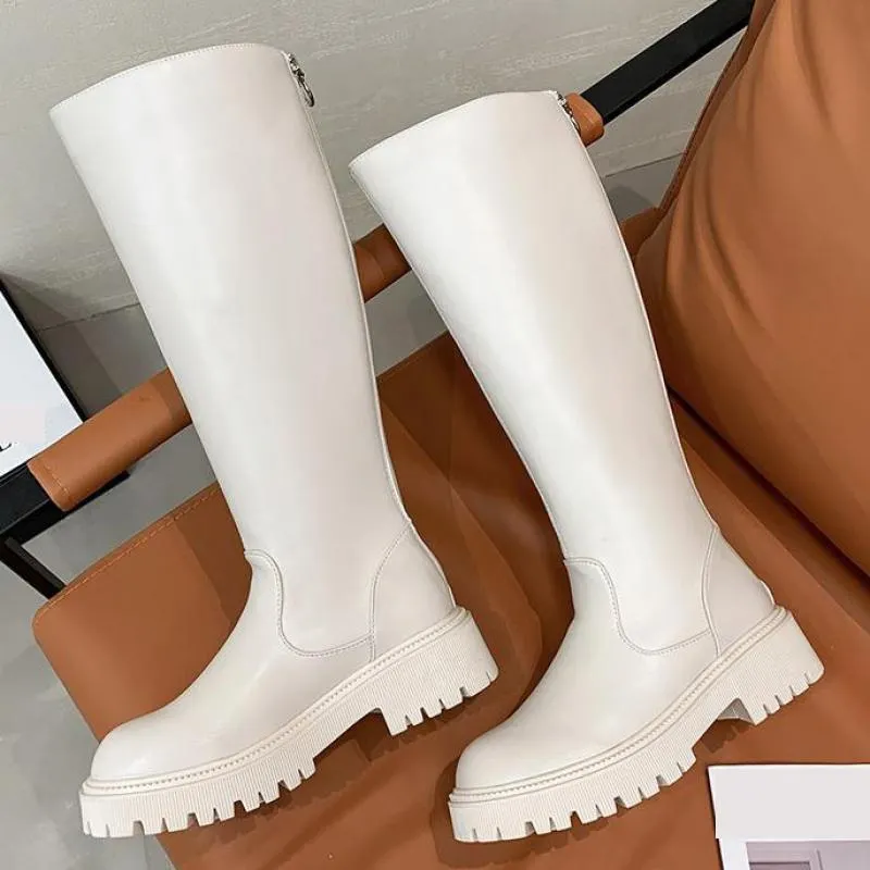 Lady Boots Women Shoes Autumn Zipper Sexy Luxury Designer Winter Footwear Leather Black Ytmtloy Knee High Botines De Mujer