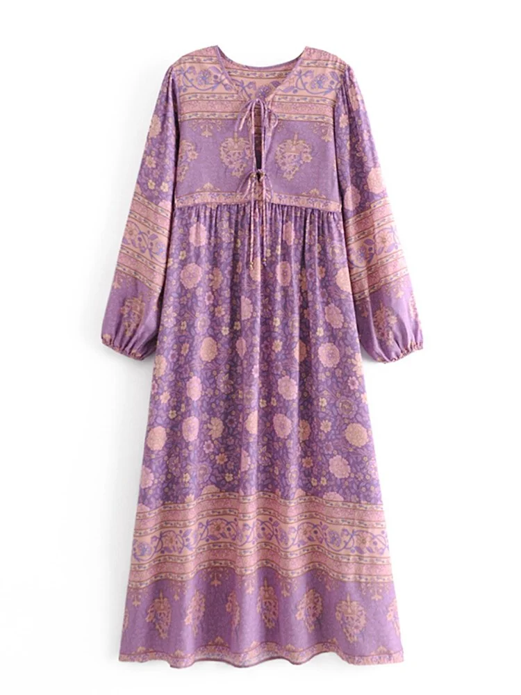 Gown Dress, Luditu Maxi Dress, Loose Dress, Purple Anna Wild Rose