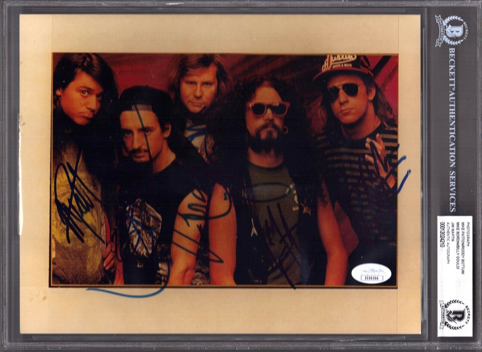 FAITH NO MORE Band Mike Patton +4 Signed Auto 8x10 Photo Poster painting Beckett BAS SLABBED